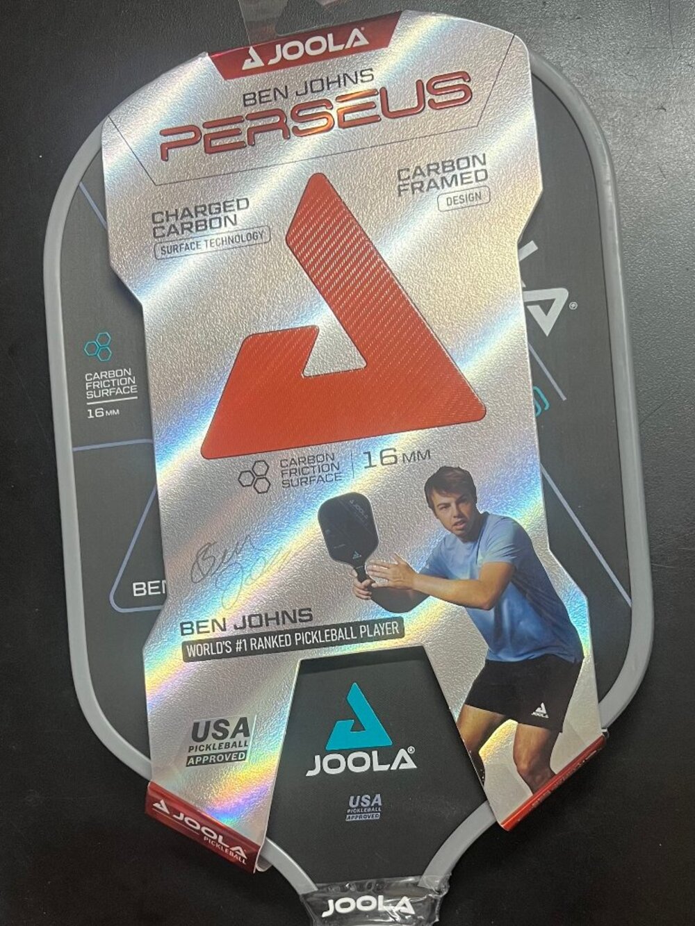 Joola Ben Johns PERSEUS CFS 16mm Carbon Pickleball Paddle - Black (18516)